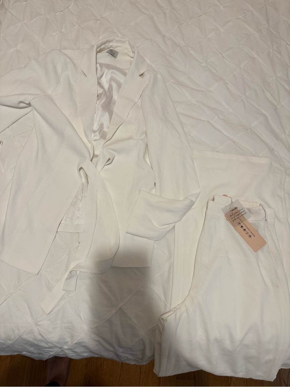 Oh Polly White Tie-Waist Blazer Jacket